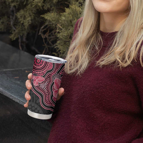 Australia Indigenous Mother's Day Tumbler Cup Aboriginal Breast Cancer Ribbon