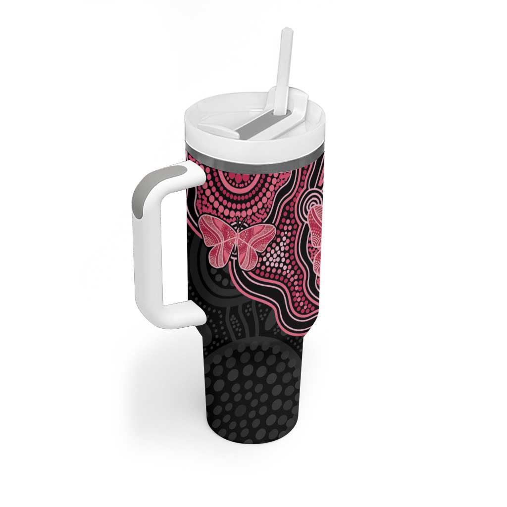 Australia Indigenous Mother's Day Tumbler With Handle Aboriginal Breast Cancer Ribbon