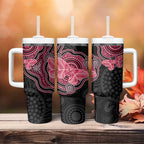 Australia Indigenous Mother's Day Tumbler With Handle Aboriginal Breast Cancer Ribbon