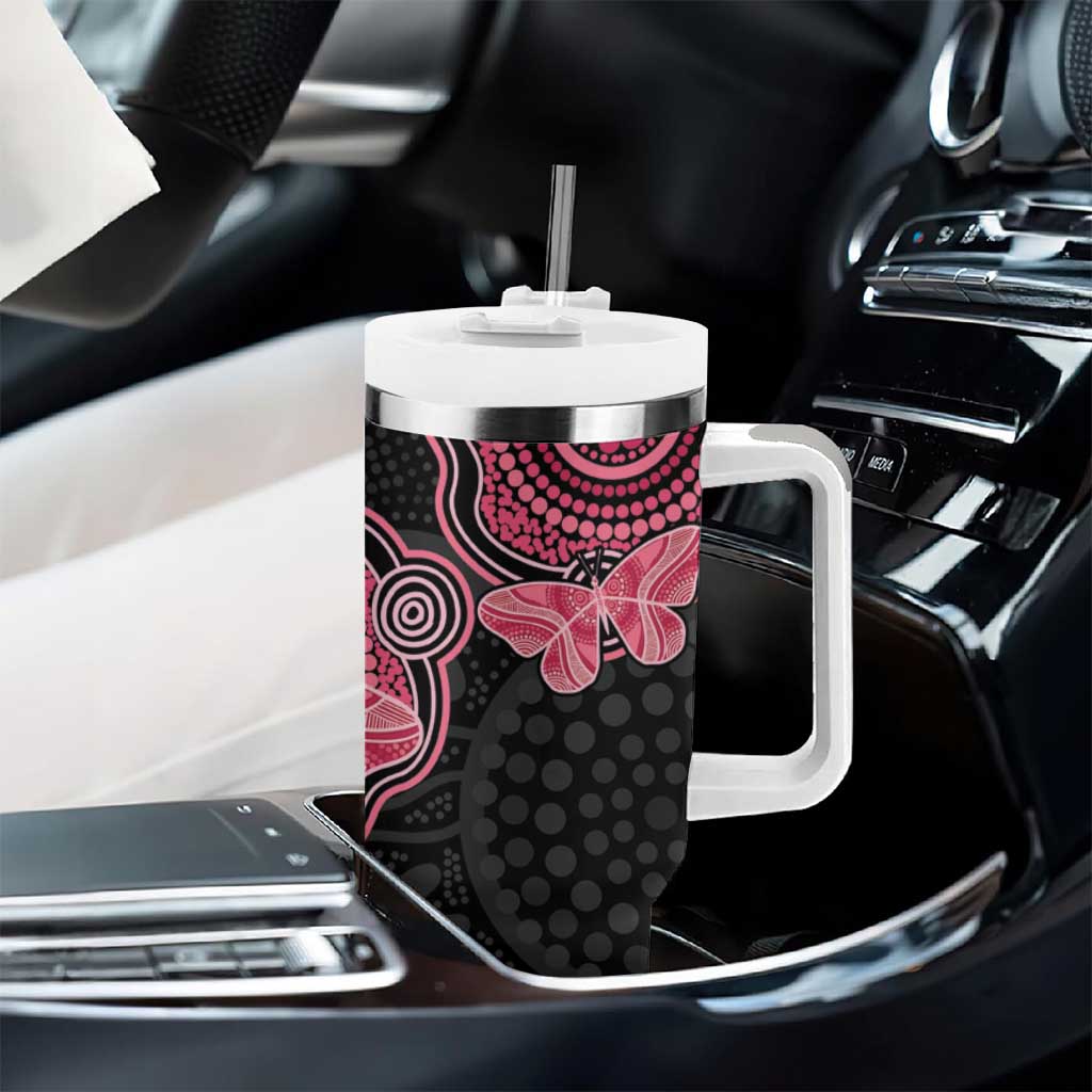 Australia Indigenous Mother's Day Tumbler With Handle Aboriginal Breast Cancer Ribbon
