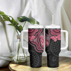 Australia Indigenous Mother's Day Tumbler With Handle Aboriginal Breast Cancer Ribbon