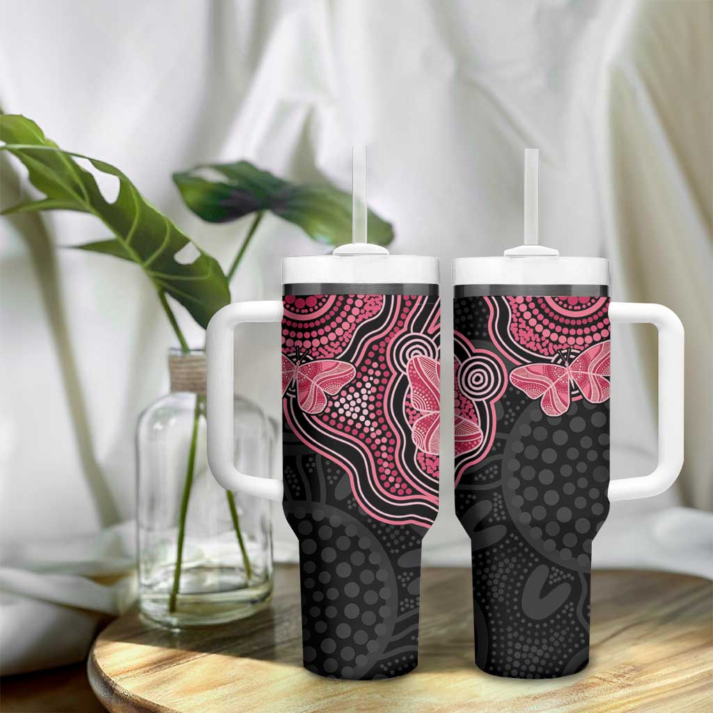 Australia Indigenous Mother's Day Tumbler With Handle Aboriginal Breast Cancer Ribbon