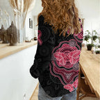 Australia Indigenous Mother's Day Women Casual Shirt Aboriginal Breast Cancer Ribbon