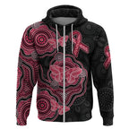 Australia Indigenous Mother's Day Zip Hoodie Aboriginal Breast Cancer Ribbon