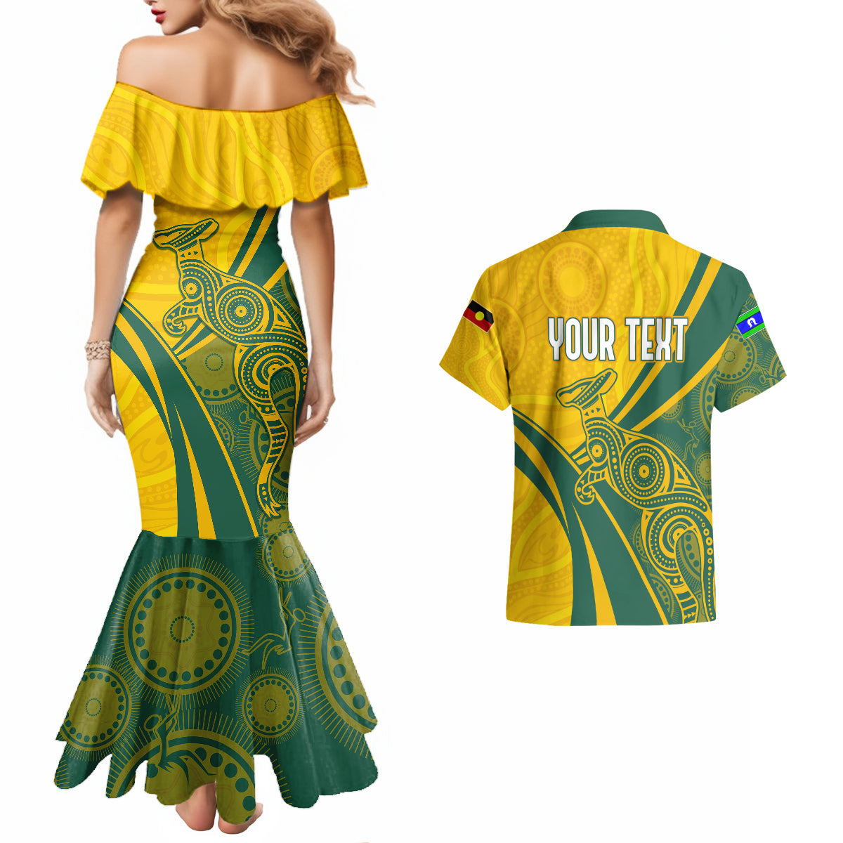 personalised-australia-soccer-matildas-indigenous-couples-matching-mermaid-dress-and-hawaiian-shirt-world-cup-2023