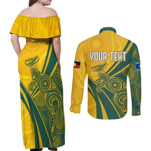personalised-australia-soccer-matildas-indigenous-couples-matching-off-shoulder-maxi-dress-and-long-sleeve-button-shirts-world-cup-2023
