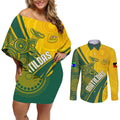 personalised-australia-soccer-matildas-indigenous-couples-matching-off-shoulder-short-dress-and-long-sleeve-button-shirts-world-cup-2023