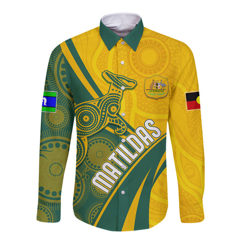 personalised-australia-soccer-matildas-indigenous-long-sleeve-button-shirt-world-cup-2023