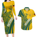 personalised-australia-soccer-socceroos-indigenous-couples-matching-long-sleeve-bodycon-dress-and-hawaiian-shirt-world-cup-2023