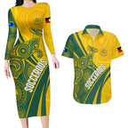 personalised-australia-soccer-socceroos-indigenous-couples-matching-long-sleeve-bodycon-dress-and-hawaiian-shirt-world-cup-2023