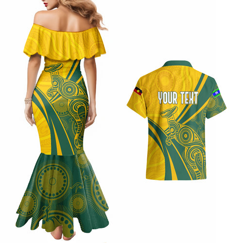 personalised-australia-soccer-socceroos-indigenous-couples-matching-mermaid-dress-and-hawaiian-shirt-world-cup-2023