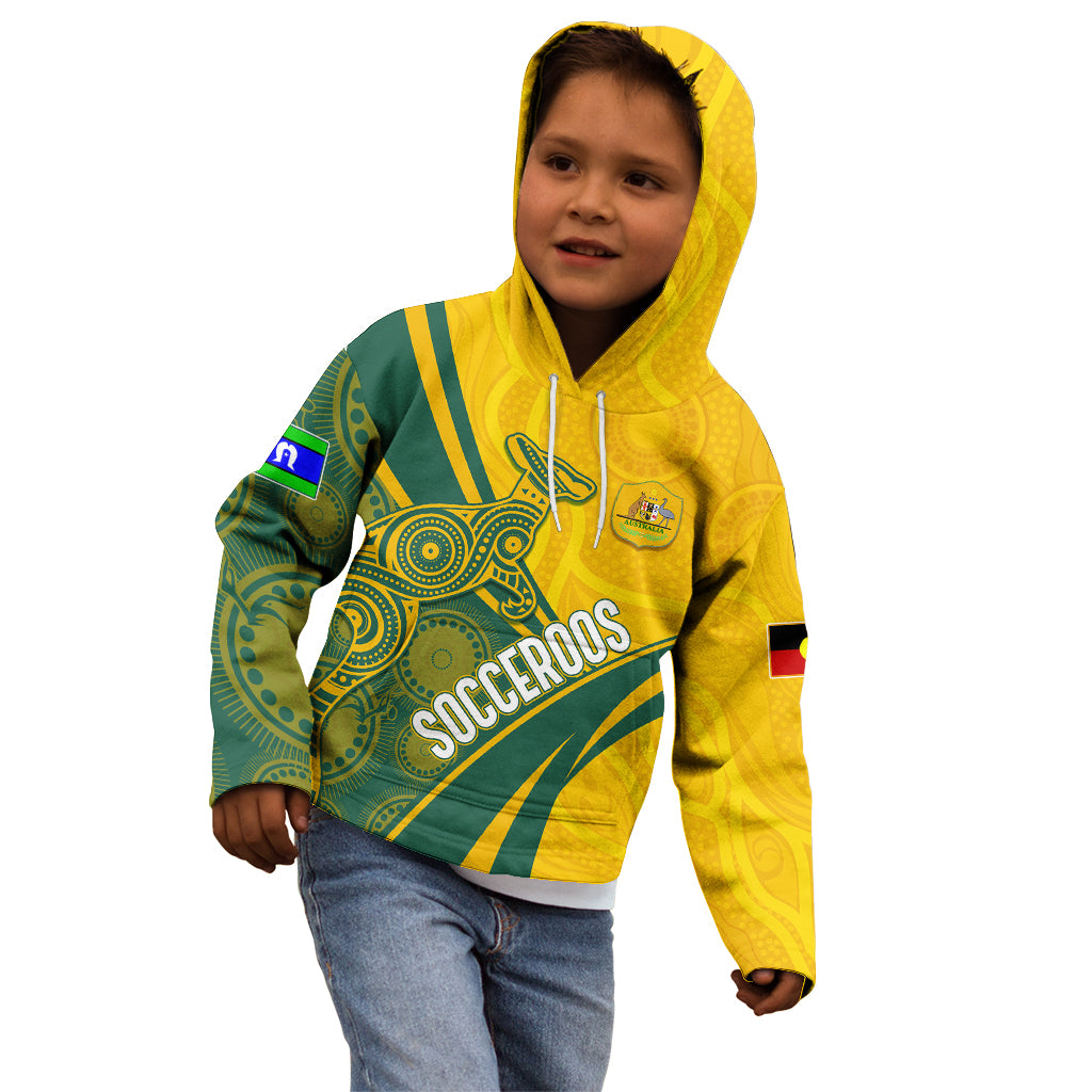 personalised-australia-soccer-socceroos-indigenous-kid-hoodie-world-cup-2023