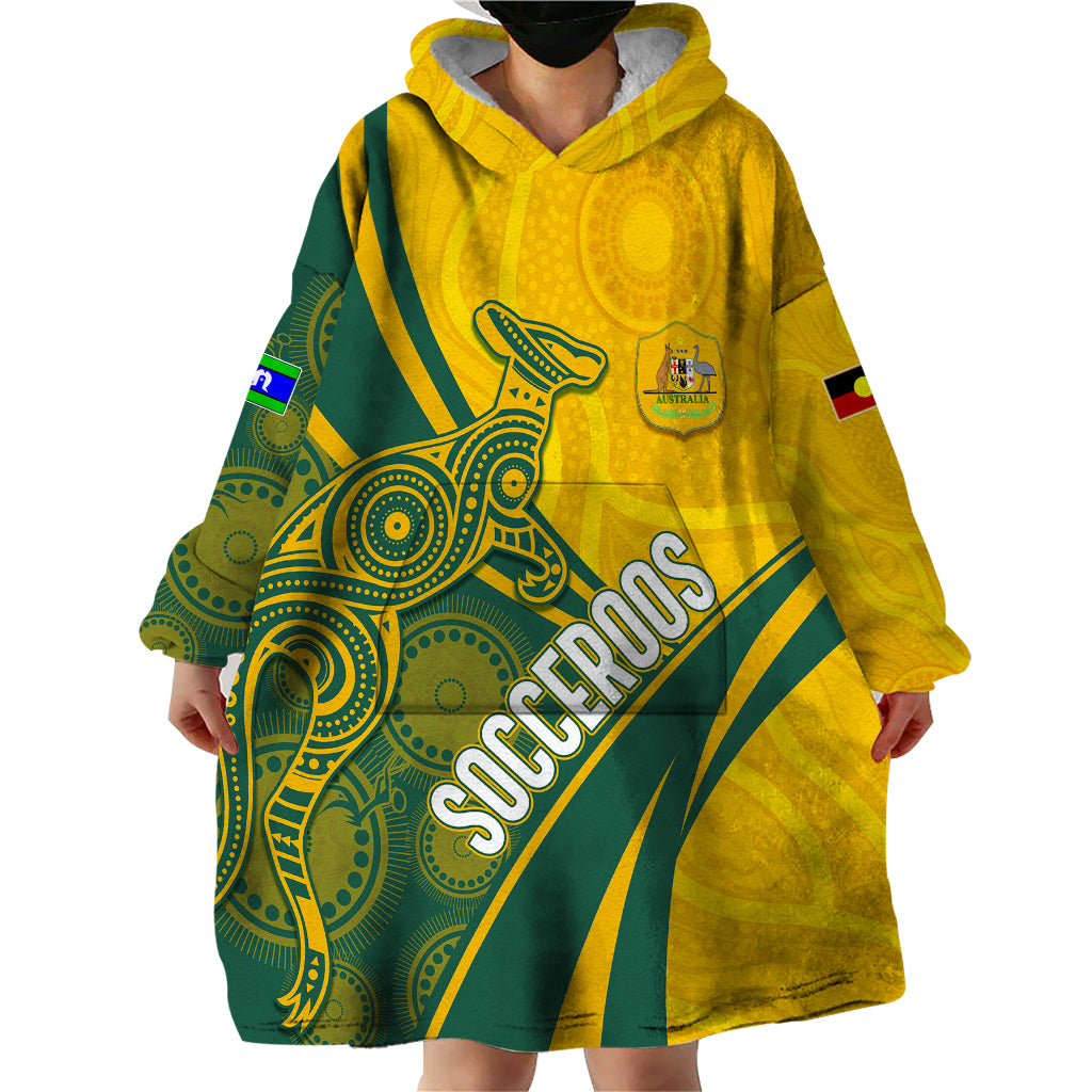 personalised-australia-soccer-socceroos-indigenous-wearable-blanket-hoodie-world-cup-2023