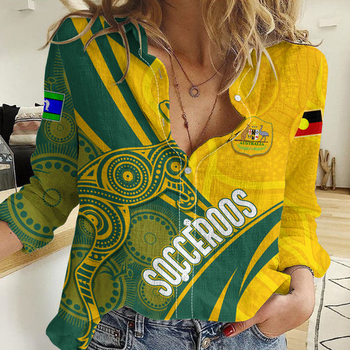 Personalised Australia Soccer Socceroos Indigenous Women Casual Shirt World Cup 2023 LT7
