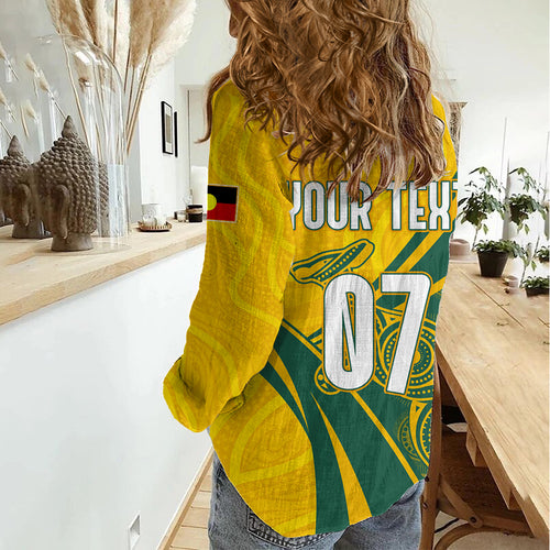 Personalised Australia Soccer Socceroos Indigenous Women Casual Shirt World Cup 2023 LT7
