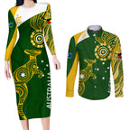 personalised-australia-indigenous-couples-matching-long-sleeve-bodycon-dress-and-long-sleeve-button-shirts-wallabies-champions-rugby-world-cup-2023