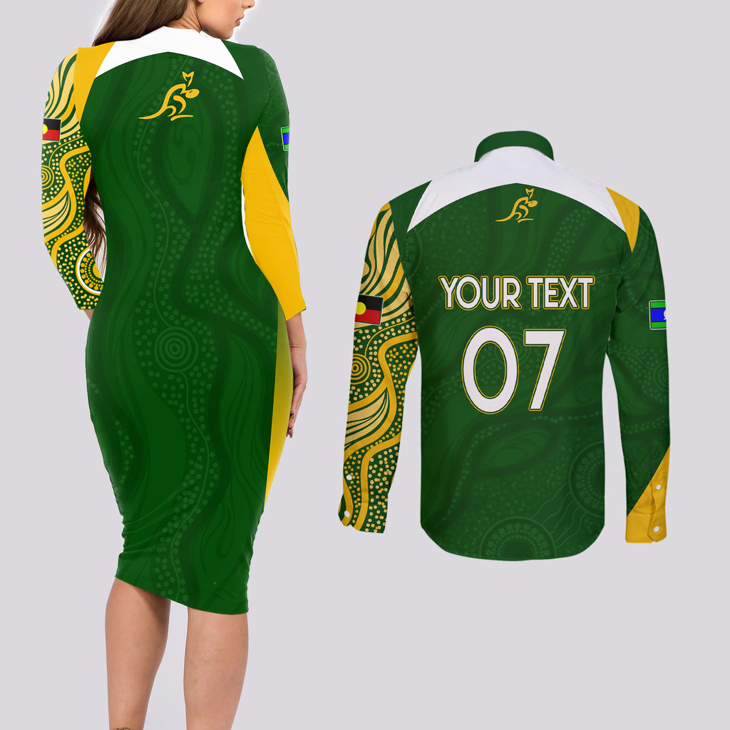 personalised-australia-indigenous-couples-matching-long-sleeve-bodycon-dress-and-long-sleeve-button-shirts-wallabies-champions-rugby-world-cup-2023