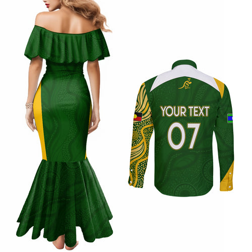 personalised-australia-indigenous-couples-matching-mermaid-dress-and-long-sleeve-button-shirts-wallabies-champions-rugby-world-cup-2023