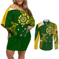 personalised-australia-indigenous-couples-matching-off-shoulder-short-dress-and-long-sleeve-button-shirts-wallabies-champions-rugby-world-cup-2023