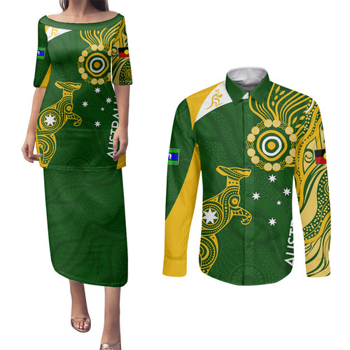 personalised-australia-indigenous-couples-matching-puletasi-dress-and-long-sleeve-button-shirts-wallabies-champions-rugby-world-cup-2023