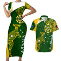 personalised-australia-indigenous-couples-matching-short-sleeve-bodycon-dress-and-hawaiian-shirt-wallabies-champions-rugby-world-cup-2023