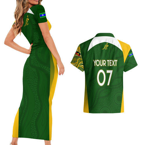 personalised-australia-indigenous-couples-matching-short-sleeve-bodycon-dress-and-hawaiian-shirt-wallabies-champions-rugby-world-cup-2023
