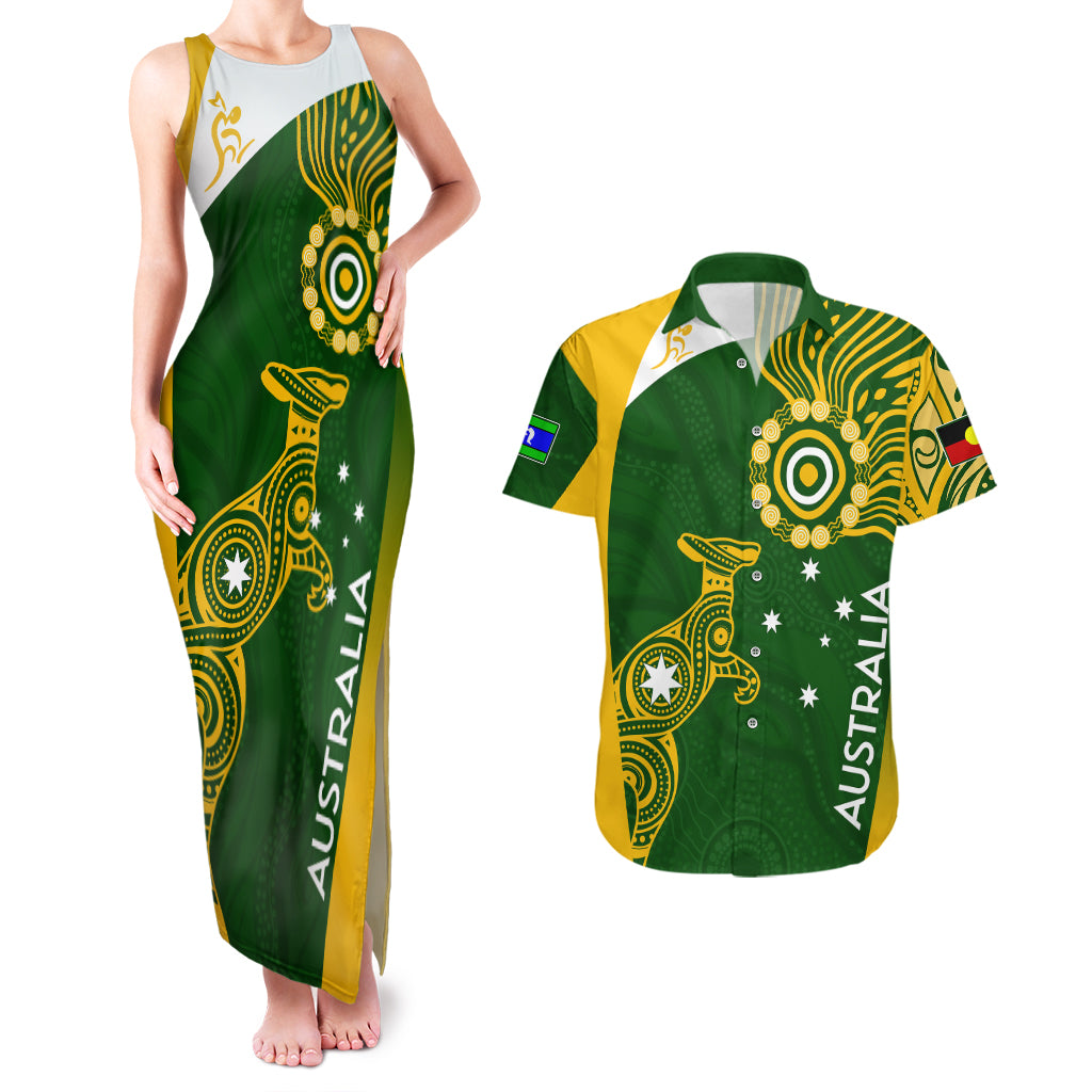 personalised-australia-indigenous-couples-matching-tank-maxi-dress-and-hawaiian-shirt-wallabies-champions-rugby-world-cup-2023