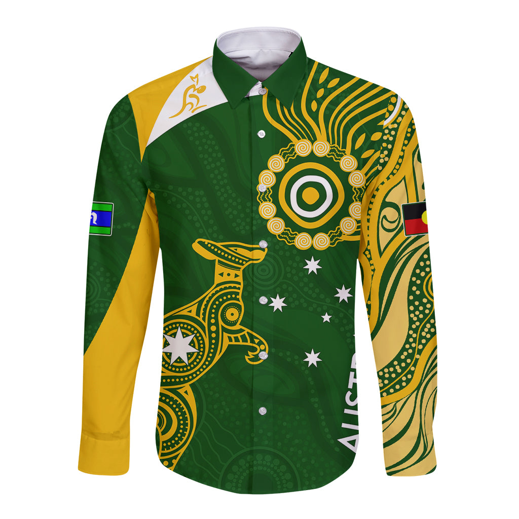 personalised-australia-indigenous-long-sleeve-button-shirt-wallabies-champions-rugby-world-cup-2023