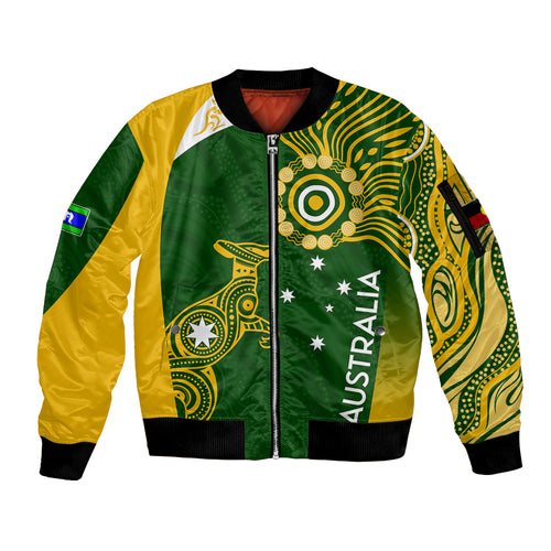 personalised-australia-indigenous-sleeve-zip-bomber-jacket-wallabies-champions-rugby-world-cup-2023