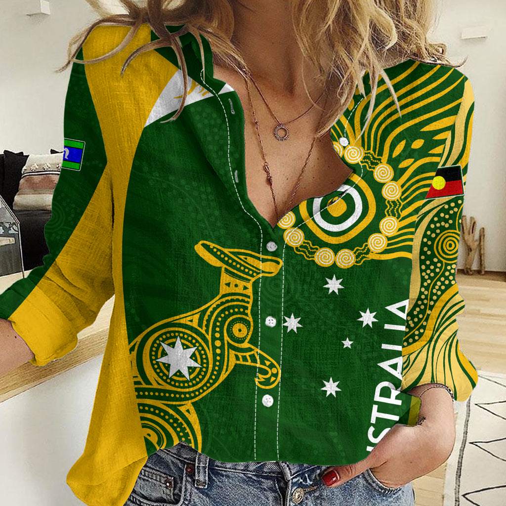 Personalised Australia Indigenous Women Casual Shirt Wallabies Champions Rugby World Cup 2023 LT7
