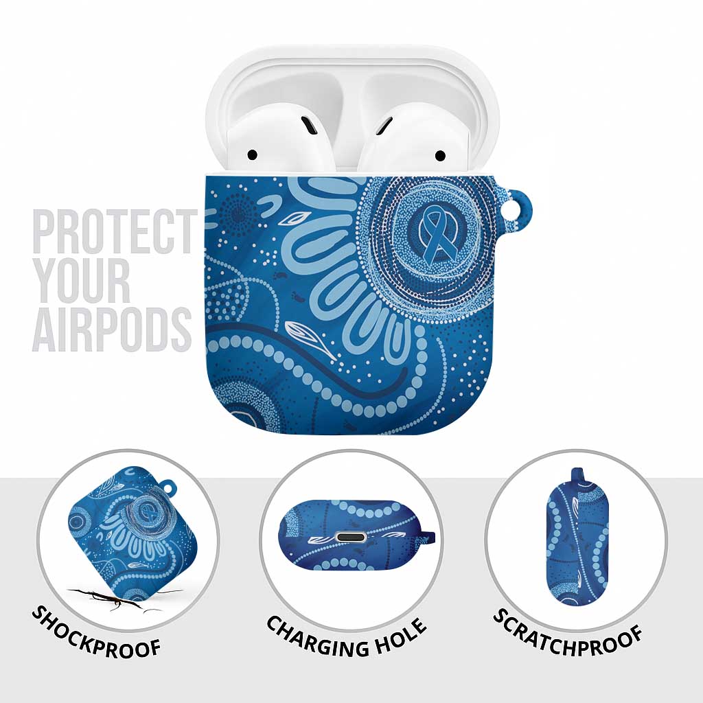Australia Indigenous AirPods Case Blue Ribbon Prostate Cancer Awareness - Aussie Hoodie