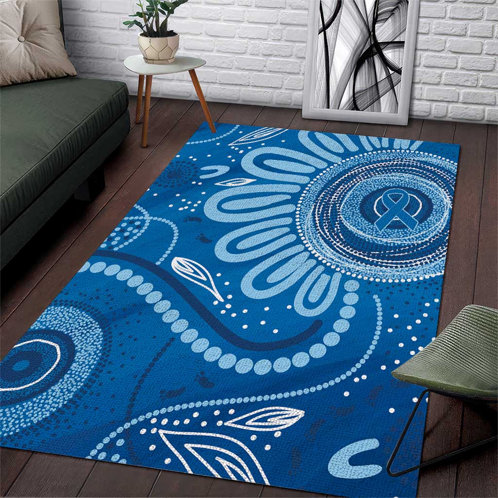 Australia Indigenous Area Rug Blue Ribbon Prostate Cancer Awareness - Aussie Hoodie