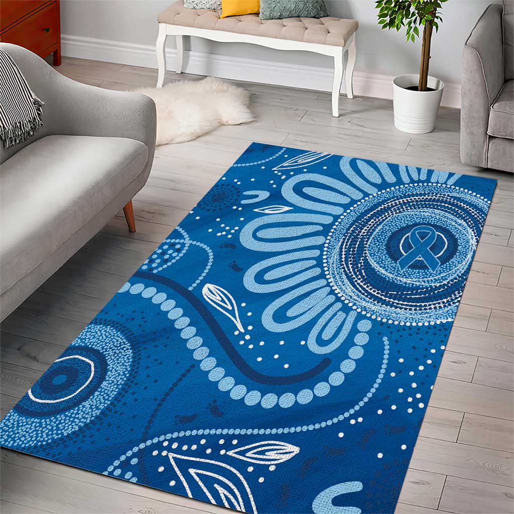 Australia Indigenous Area Rug Blue Ribbon Prostate Cancer Awareness - Aussie Hoodie