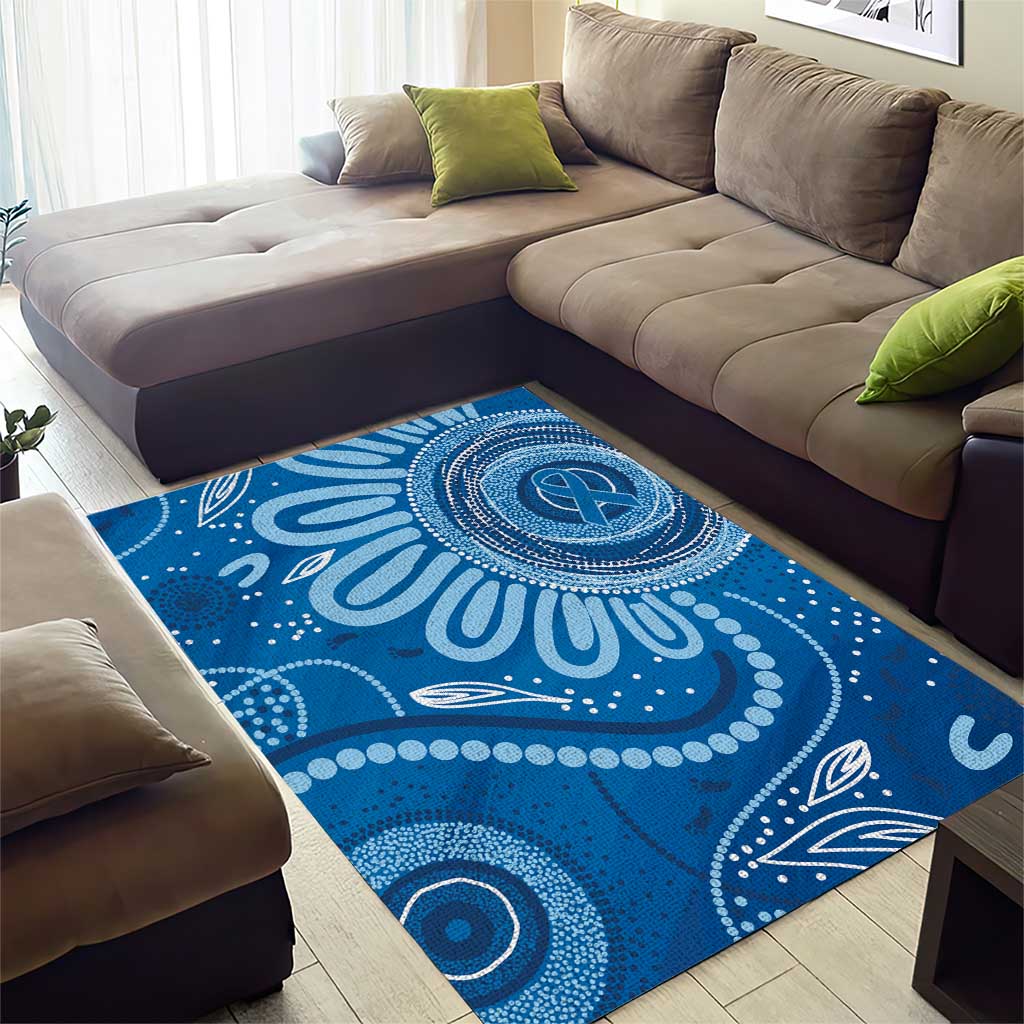 Australia Indigenous Area Rug Blue Ribbon Prostate Cancer Awareness - Aussie Hoodie