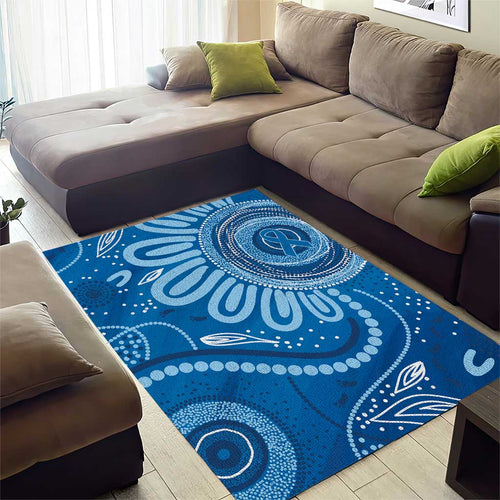 Australia Indigenous Area Rug Blue Ribbon Prostate Cancer Awareness - Aussie Hoodie