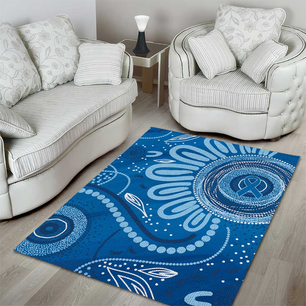 Australia Indigenous Area Rug Blue Ribbon Prostate Cancer Awareness - Aussie Hoodie