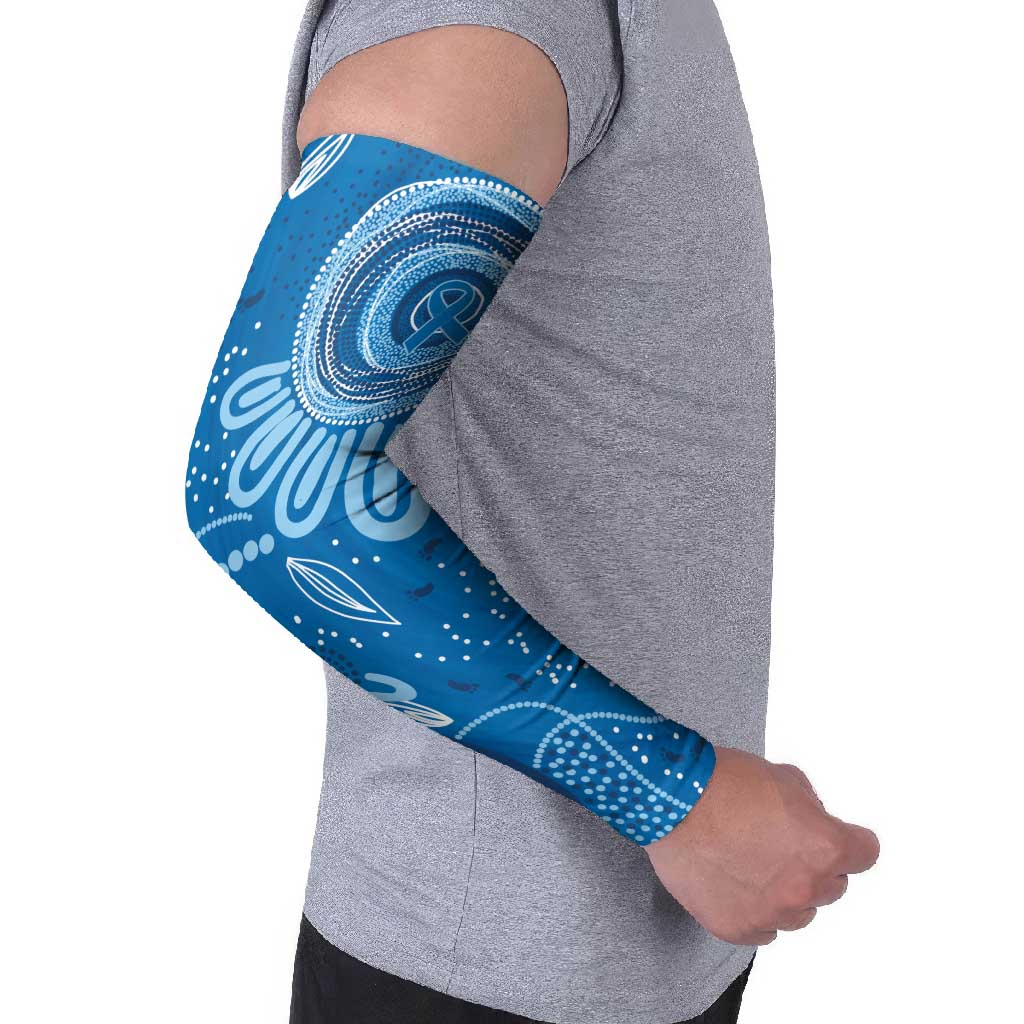 Australia Indigenous Arm Sleeves Blue Ribbon Prostate Cancer Awareness - Aussie Hoodie