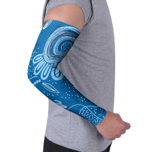 Australia Indigenous Arm Sleeves Blue Ribbon Prostate Cancer Awareness - Aussie Hoodie