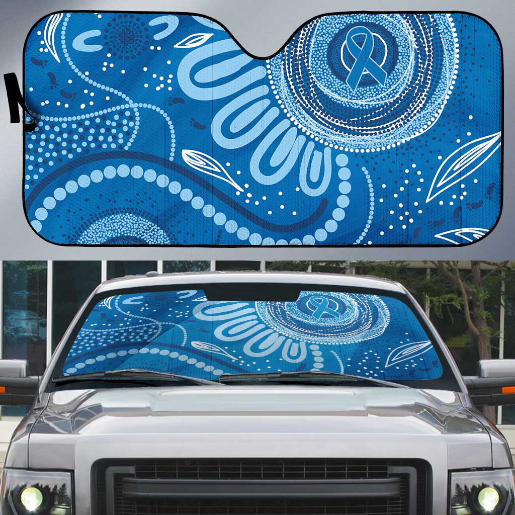 Australia Indigenous Auto Sun Shade Blue Ribbon Prostate Cancer Awareness - Aussie Hoodie