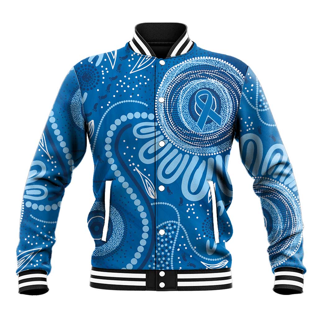 Australia Indigenous Baseball Jacket Blue Ribbon Prostate Cancer Awareness - Aussie Hoodie