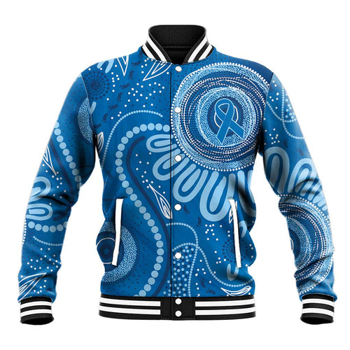 Australia Indigenous Baseball Jacket Blue Ribbon Prostate Cancer Awareness - Aussie Hoodie