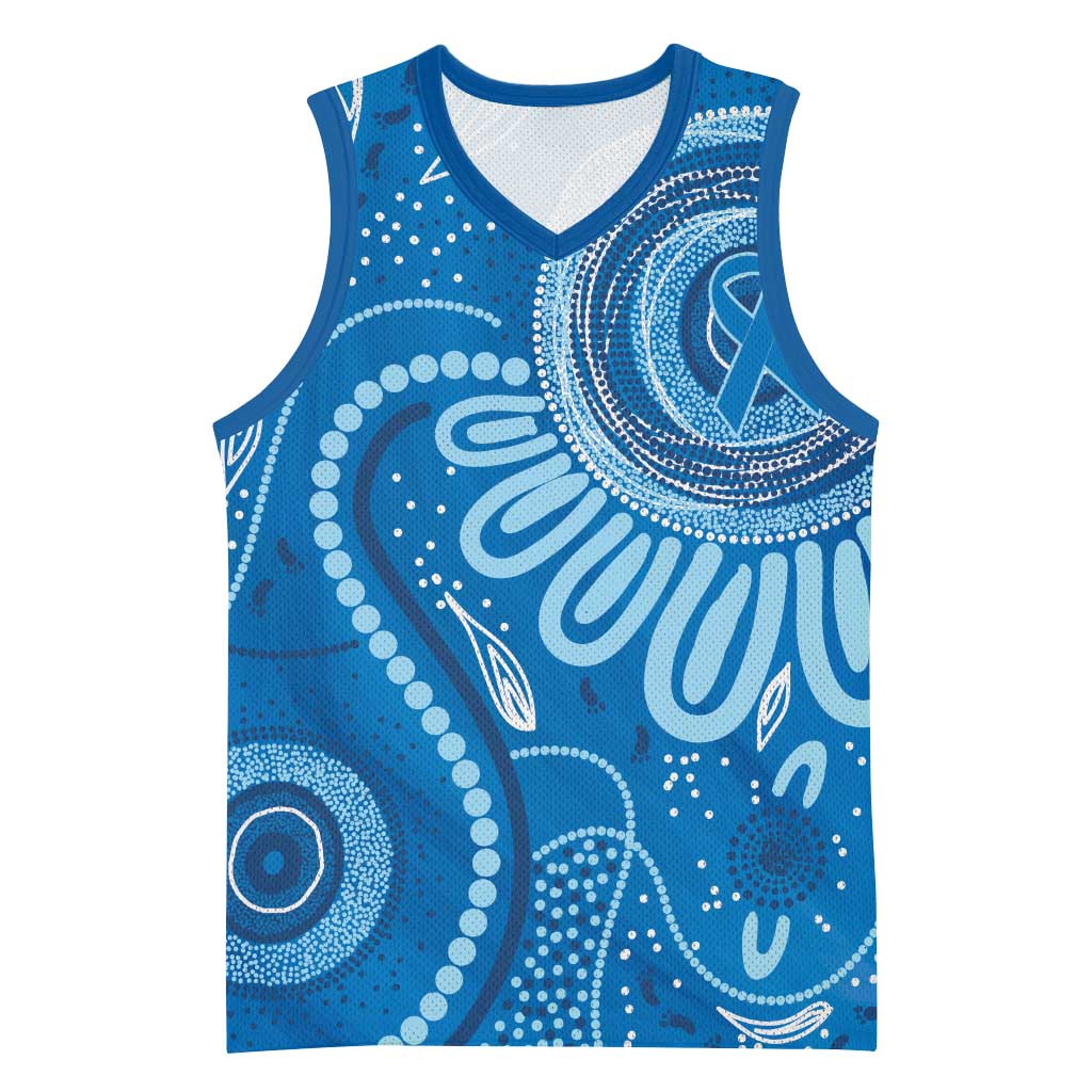 Australia Indigenous Basketball Jersey Blue Ribbon Prostate Cancer Awareness - Aussie Hoodie
