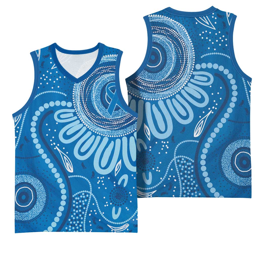Australia Indigenous Basketball Jersey Blue Ribbon Prostate Cancer Awareness - Aussie Hoodie
