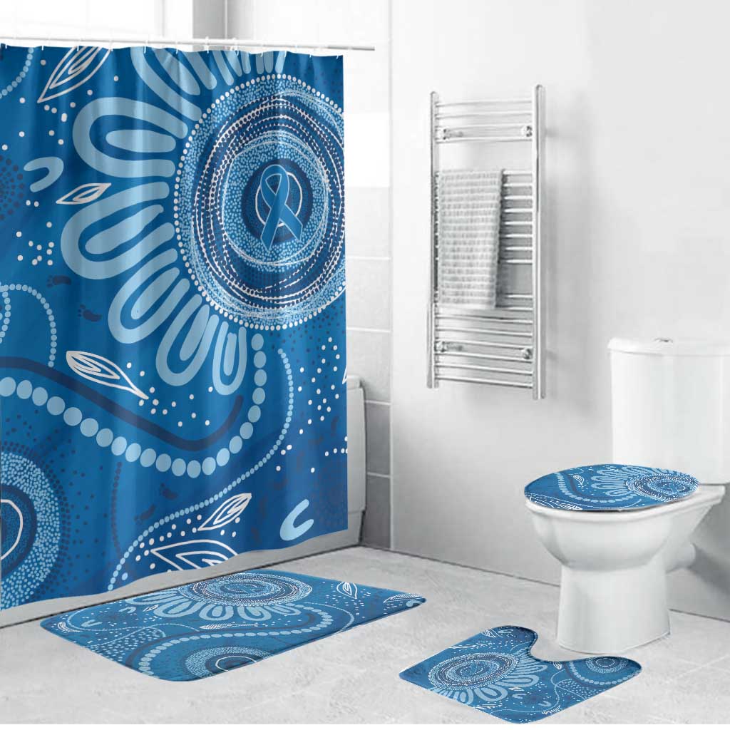 Australia Indigenous Bathroom Set Blue Ribbon Prostate Cancer Awareness - Aussie Hoodie