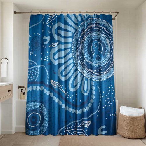 Australia Indigenous Bathroom Set Blue Ribbon Prostate Cancer Awareness - Aussie Hoodie