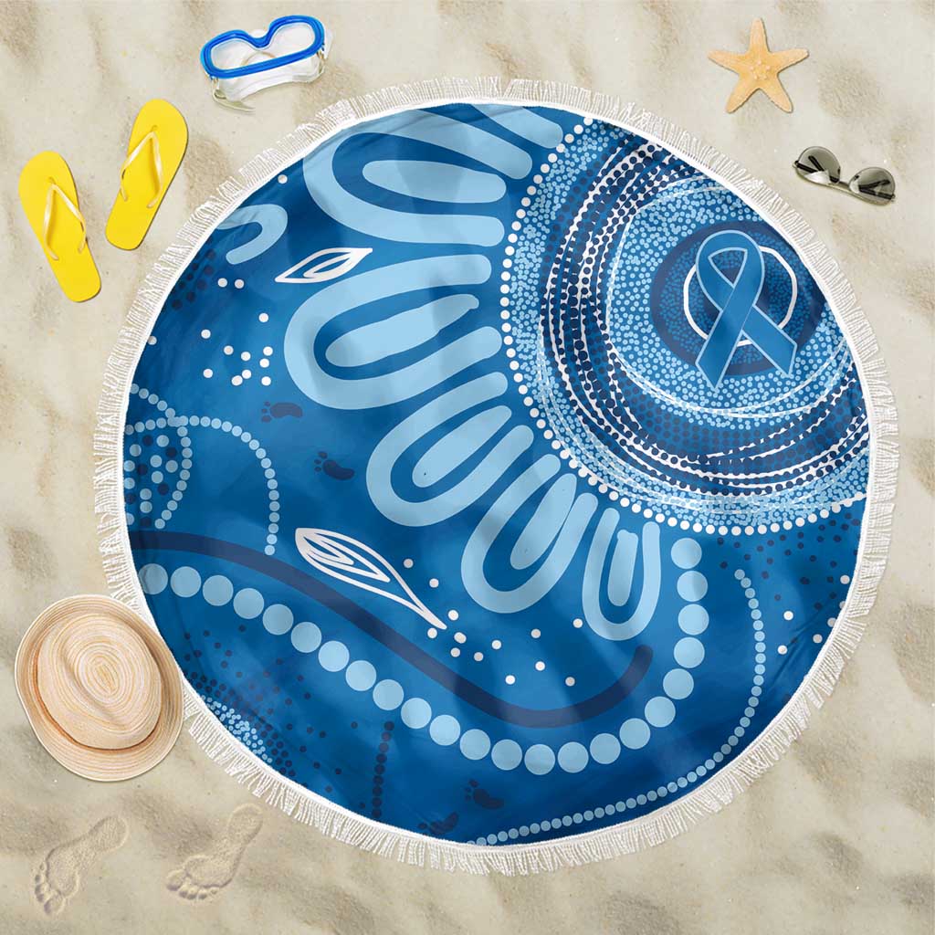 Australia Indigenous Beach Blanket Blue Ribbon Prostate Cancer Awareness - Aussie Hoodie