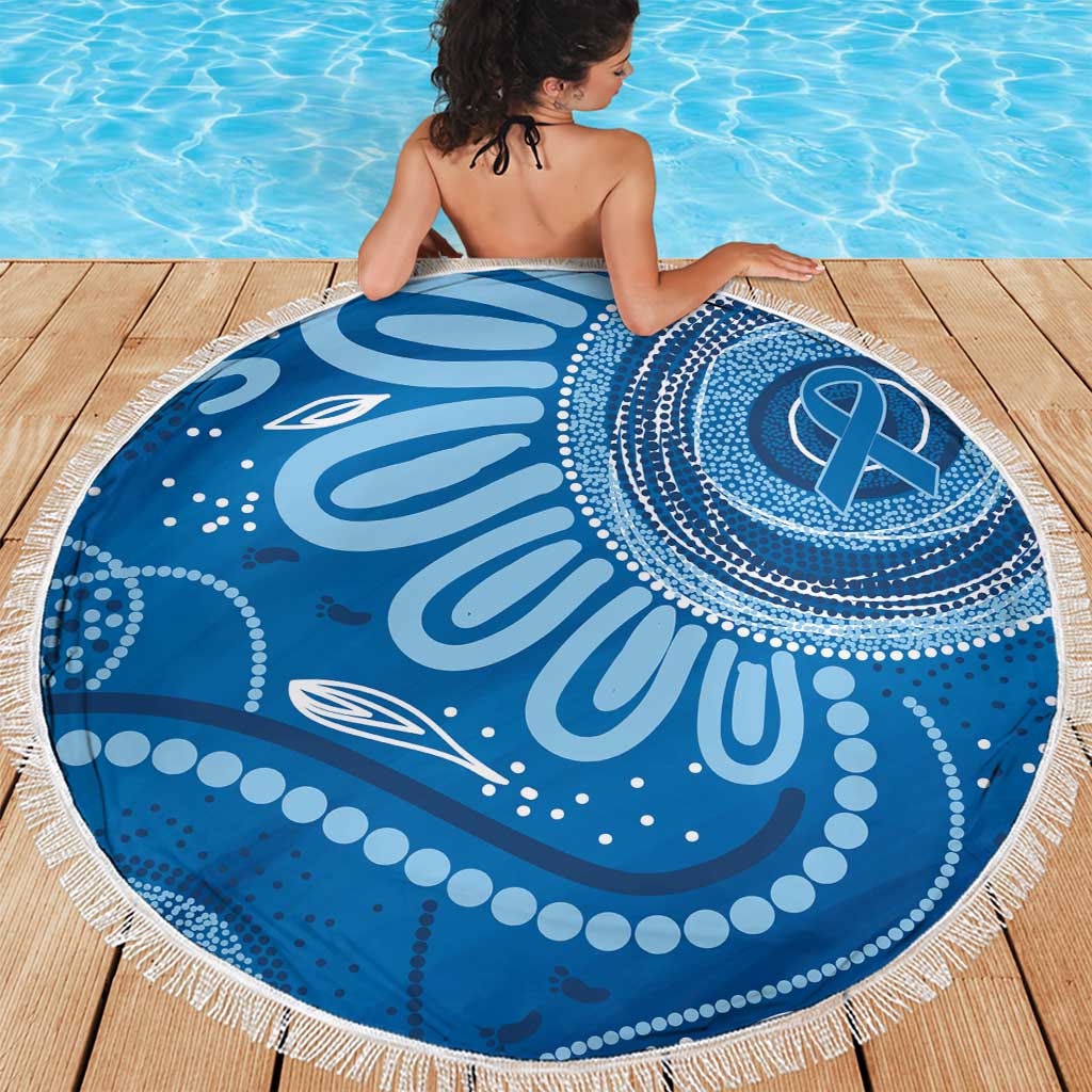 Australia Indigenous Beach Blanket Blue Ribbon Prostate Cancer Awareness - Aussie Hoodie