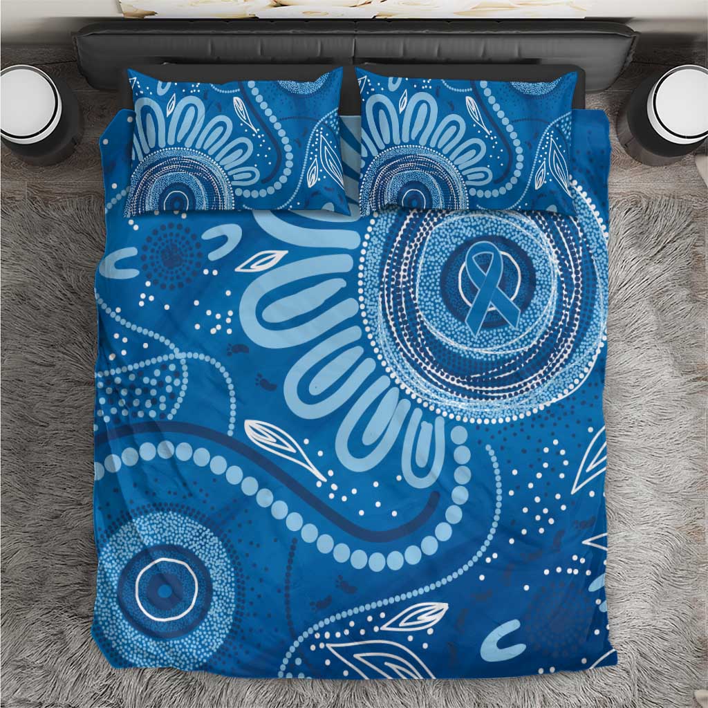 Australia Indigenous Bedding Set Blue Ribbon Prostate Cancer Awareness - Aussie Hoodie