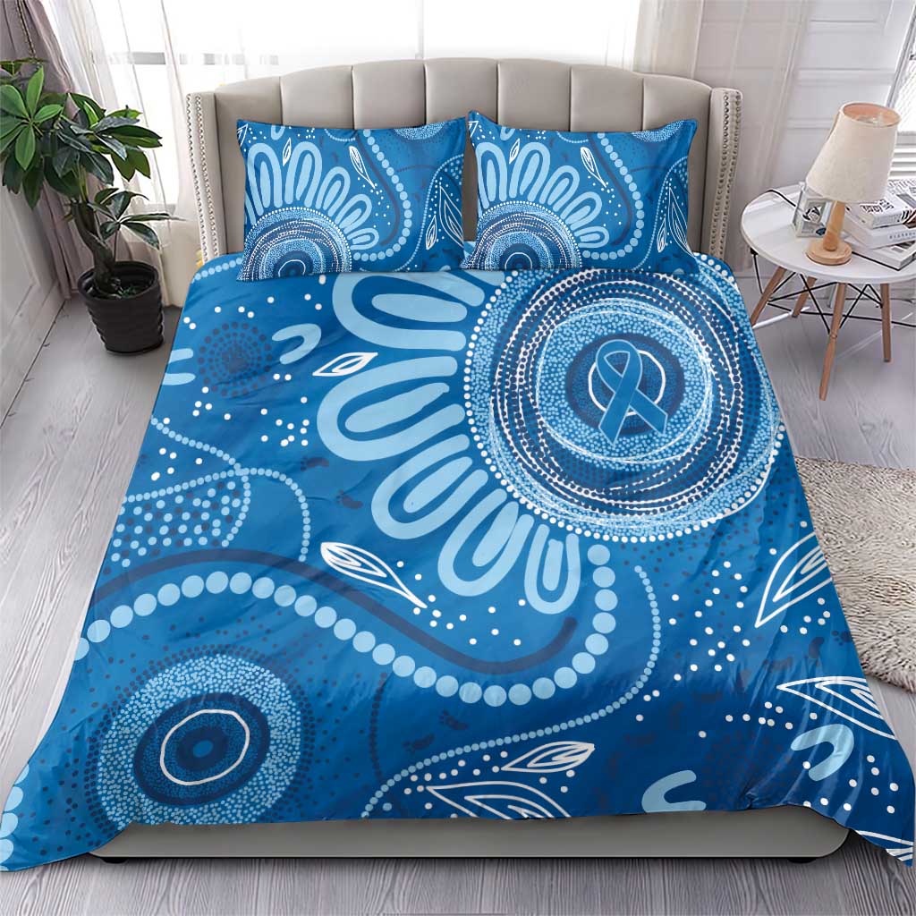 Australia Indigenous Bedding Set Blue Ribbon Prostate Cancer Awareness - Aussie Hoodie