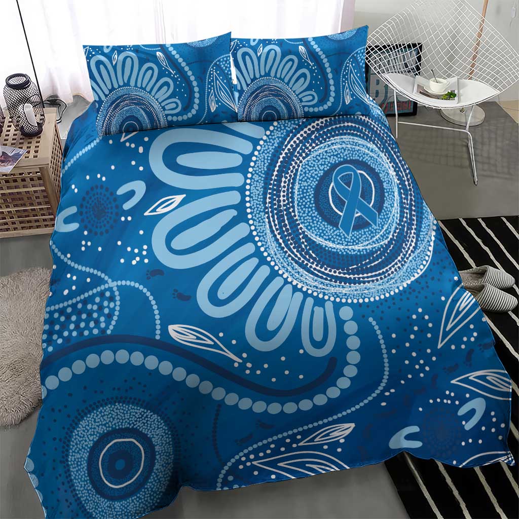 Australia Indigenous Bedding Set Blue Ribbon Prostate Cancer Awareness - Aussie Hoodie
